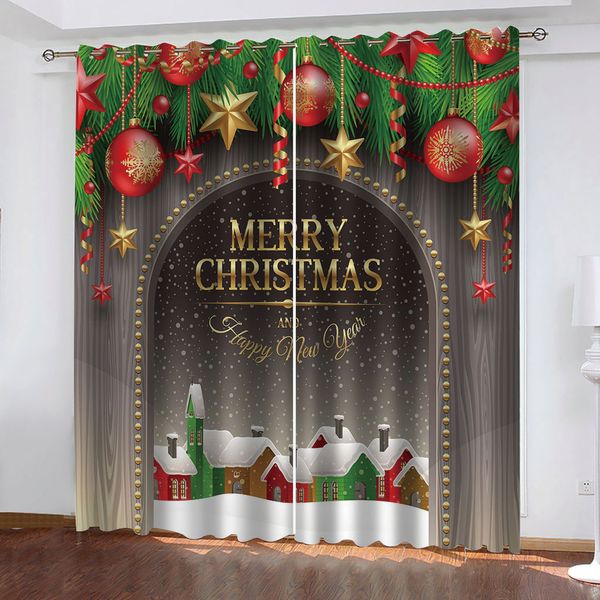 

custom christmas curtains thick shading soundproof windproof curtain 3d stereoscopic curtains