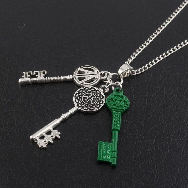 

pendant necklaces fashion necklace chain green key men women jewelry and, Silver