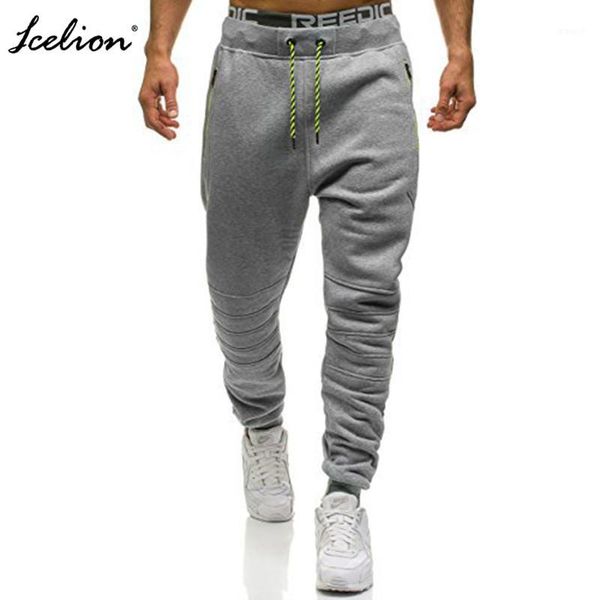 

icelion 2019 new solid men's pantspantalon hombre draped drawstring mens leggings sweatpants fashion casual fitness pants men1, Black