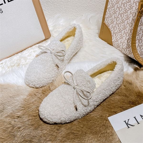 

net red women's slim flat bottom one legged korean single winter warm lambskin casual soybean shoes c1212, Black;white