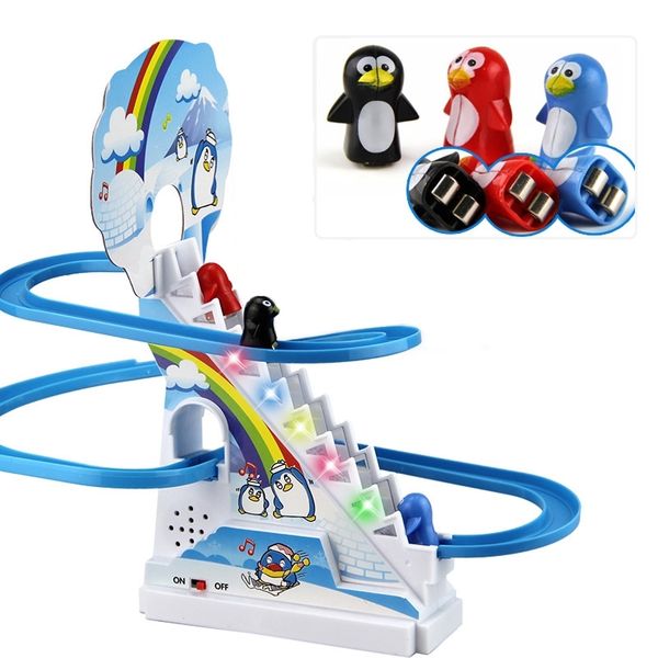 

with musical toys climbing stairs toys parent-child interaction puzzle penguin slide electric railcar with music y200428