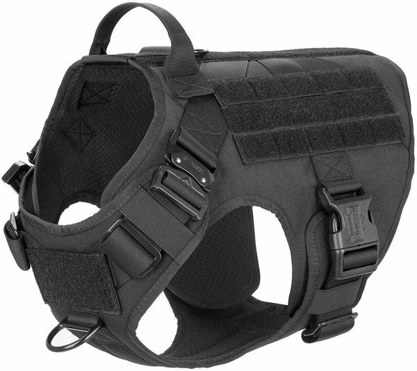

tactical dog harness with handle no-pull large military dog vest us working dog