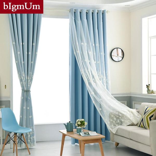

curtain & drapes style window curtains for living room bedroom blackout windows of pastoral modern embroidered tulle cortinas