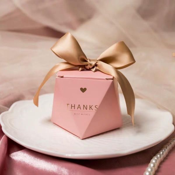 

50pcs thank you pink candy box for favor gift decoration/event party supplies/wedding favours chocolate gift boxes guests