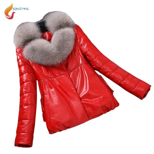 

jqnzhnl 2021 winter women down cotton leather jacket outerwear fashion faux leather jackets quality thicken cotton pu coats l736, Black