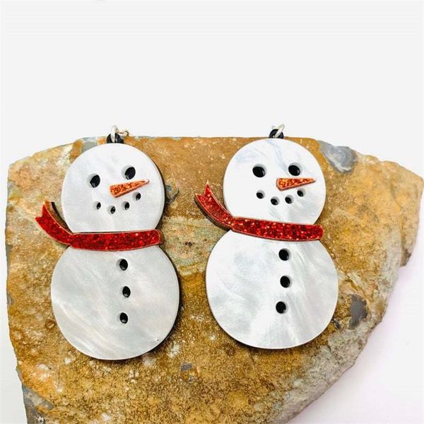 

dangle & chandelier 2021 creative christmas snowman steampunk bomb big acrylic mirror brincos drop earrings fashion bijoux jewelry women, Silver
