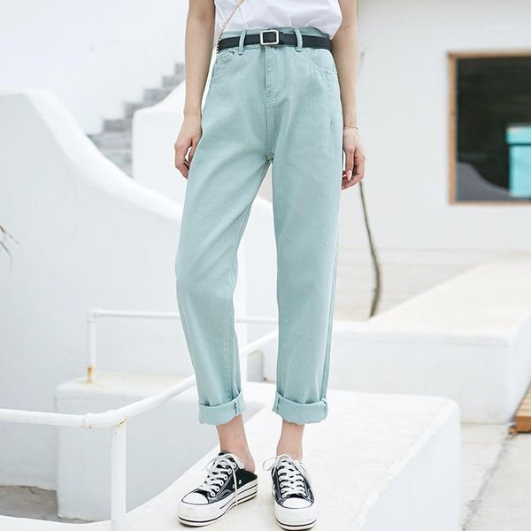 

women harem jeans pants fashion high waist denim jeans female trousers spring summer 2020 streetwear1, Blue