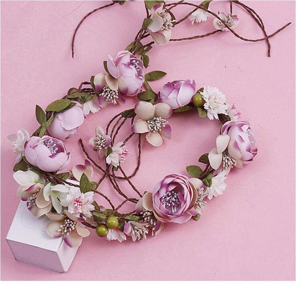 

wedding flower wreath wedding decoration bridal hair headdress flower crown hair accessories adjustable party qyloob