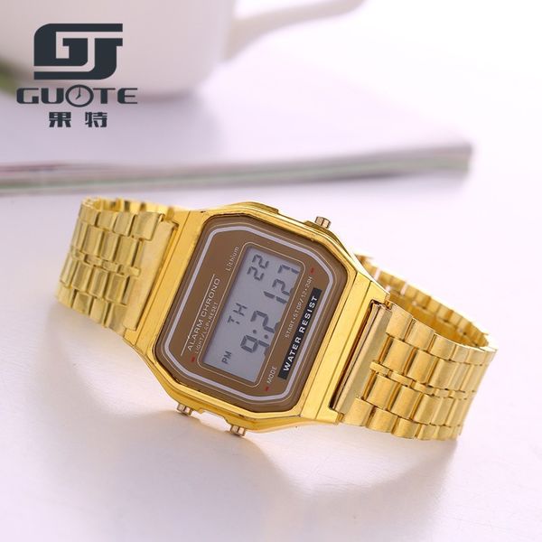 

new men sports watch fashion led electronic men watches casual stainless steel wristwatches zegarki meskie hot, Slivery;brown