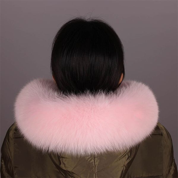 

100% womens natural real shawl fox collar fur scraves y201024, Blue;gray