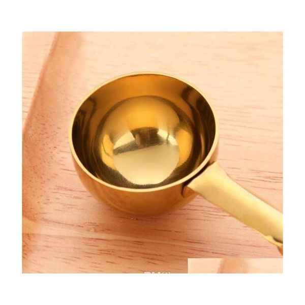 

stainless steel tea coffee measuring scoop with bag clip sealing multifunctional coffee spoon kitchen accessorie jllbpm eatout