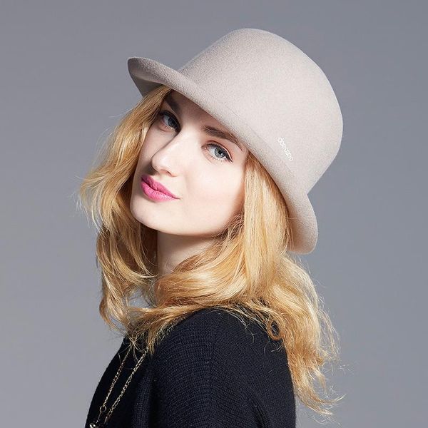 

stingy brim hats woolen hat in autumn and winter, Blue;gray