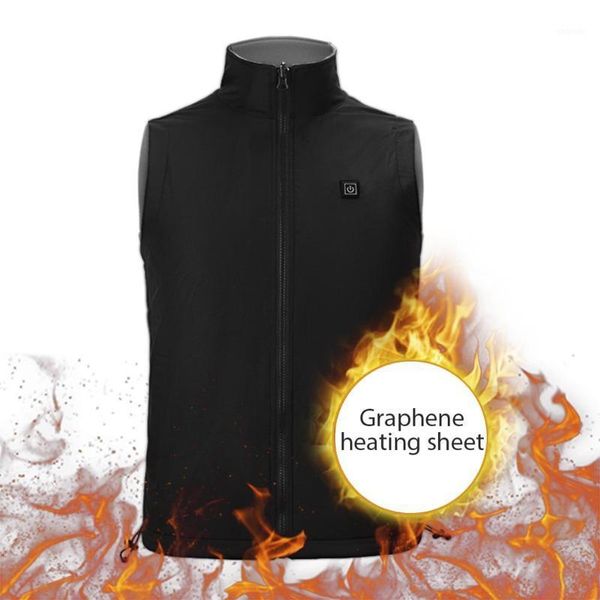 

outdoor t-shirts double-sided graphene heated vest waterproof usb charging 5v/2a electric warm for hiking camping1, Gray;blue