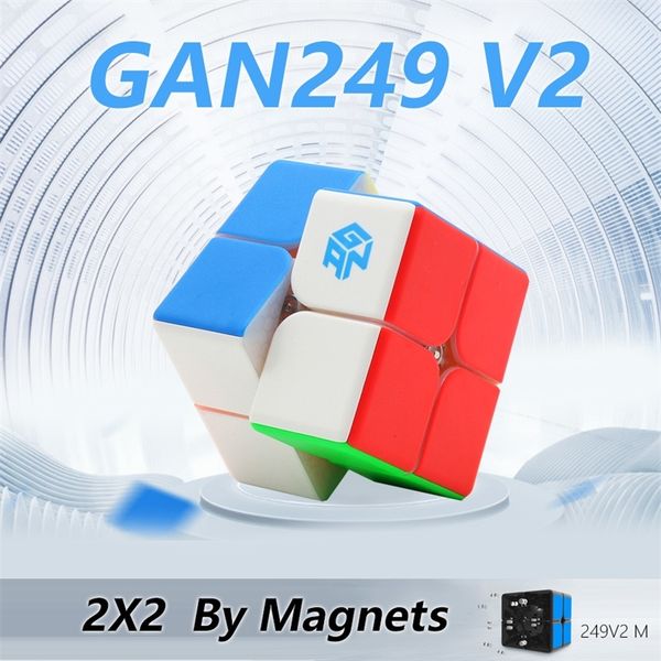 

gan 249 v2 m 249m magnetic cube stickerless magic speed cube 2x2x2 puzzle competition toy cubo wca championship 2x2 by magnets y200428