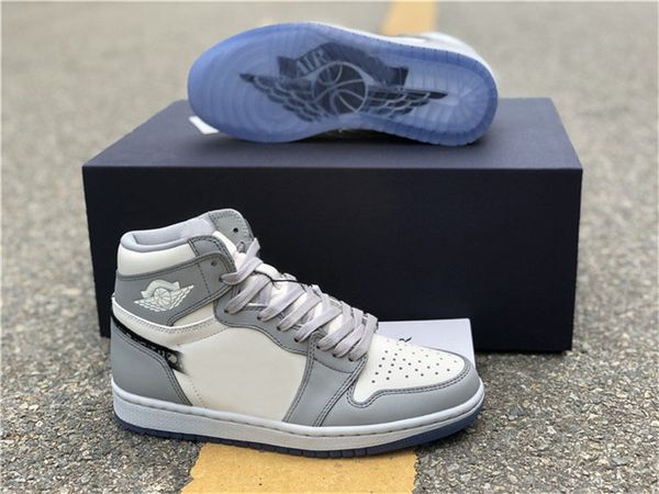 

2021 authentic 1 low high og dress shoes men wolf grey sail pn dust white 1s limited sneakers sports with original box, Black