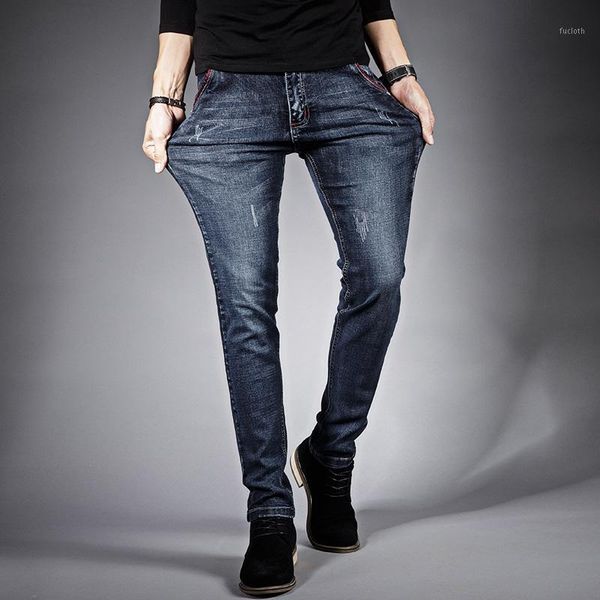 

myazhou brand 2019 new men's stretch jeans fashion slim skinny jeans casual pants comfortable men's cotton trousers1, Blue