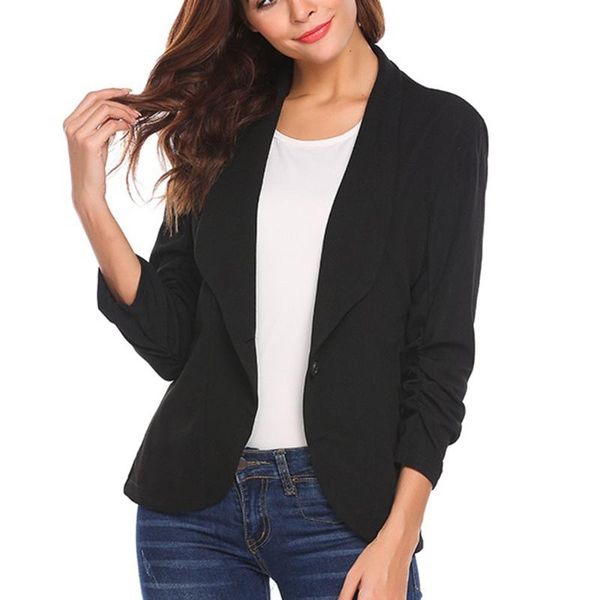 

2020 fashion women jaqueta feminina style three quarter sleeve clothes elegant slim suit coat ladies elegant slim suit coat, Black;brown