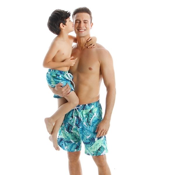 

2021 fashion new father-son swimsuit beach small family combining children's swimwear mjjz, White;black
