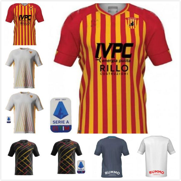 

20 21 benevento calcio soccer jerseys home away 2020 2021 lapadula viola glik caprari i.falque ionita football uniforms special shirts, Black;yellow