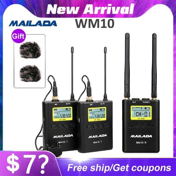 

mailada professional uhf wireless microphone system mini lapel headset mic receiver transmitter for teach lecture speech1