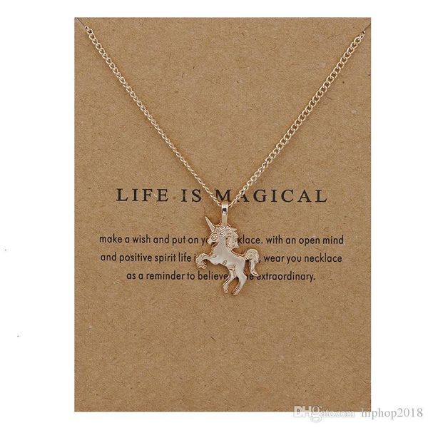 

new horse pendant fashion unicorn alloy clavicle womens chain chocker necklace jewelry with lfie is magicalf095