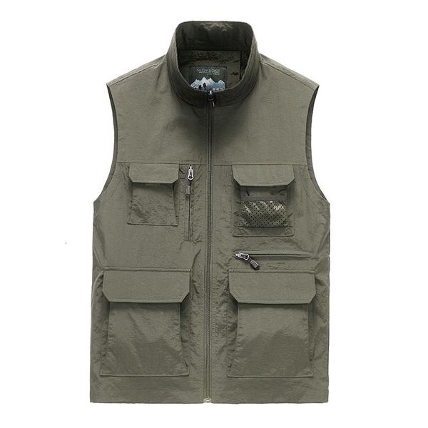 

men's down jacketmen's summer mens jacket sleeveless spring autumn casual travels vests multi-pockets vest pgraphy waistcoat male, Black