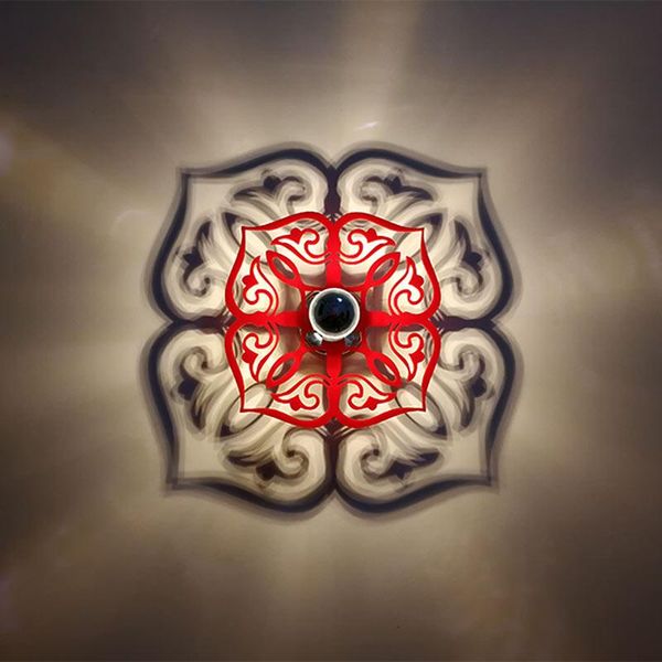 

wall lamp [seven neon]kirigami acrylic led light flower shadow sconce night for home creative indoor carved corridor