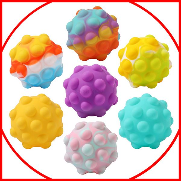 

2022 toyshop fidget toys sensory christmas rainbow decompression press ball elasticity push bubble anti stress educational children adults s
