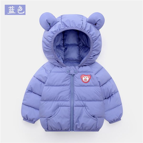 

baby's winter baby down boy girl's padded thickened cotton jacket warm coat small and medium sized children's wear, Blue;gray