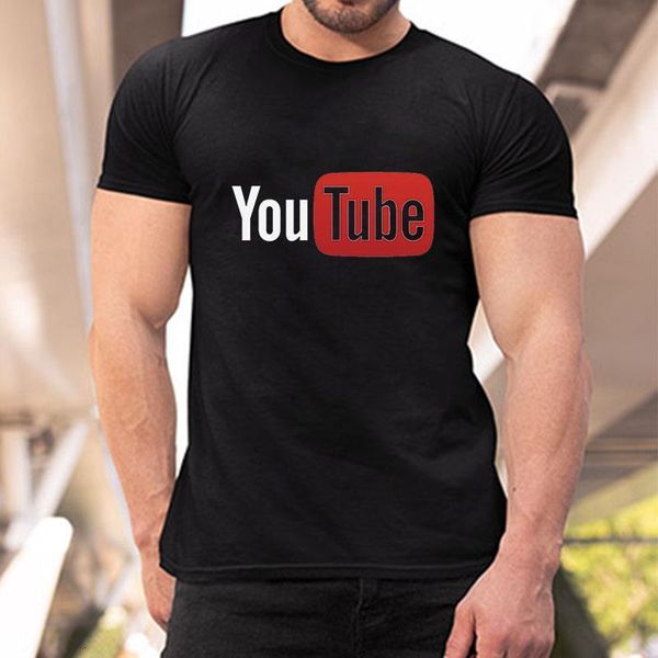 

новое летнее веселье мужская футболка youtube печатная хлопковая футболка мужская футболка mens youtube футболка мужские женские бренд хлопо, White;black