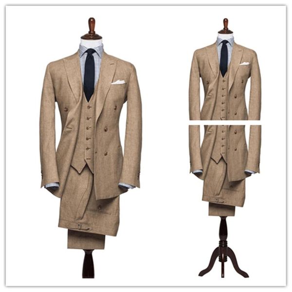 

men's suits & blazers 2021 champagne khaki beach wedding suit groom tuxedos 3 pieces prom casual blazer man groomsman custom made, White;black