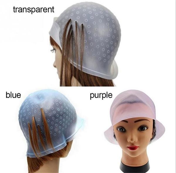 

health reusable silicon highlights hat hair colouring highlighting dye cap frosting tipping dyeing color tools hair color styling tools, Black;brown