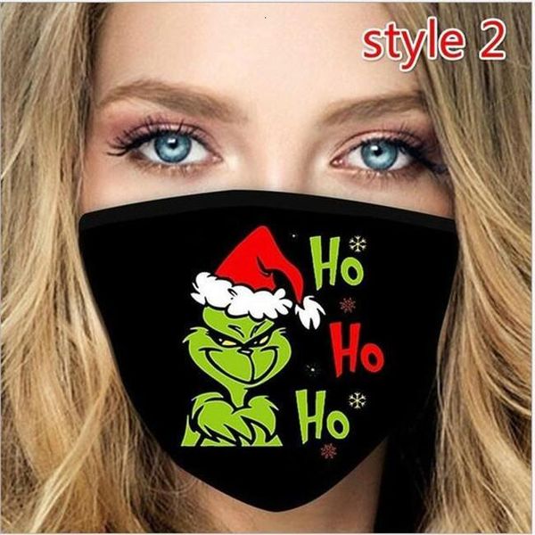 

year christmas us grinch stole stock print new black face masks reusable washable dust proof fashion halloween