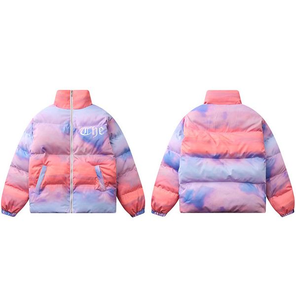 

men hip hop jacket parka streetwear embroidery jacket windbreaker harajuku padded jacket coat winter warm outwear thick zipper, Black;brown
