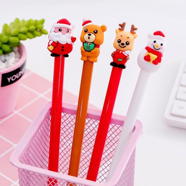 

gel pens 20 pcs christmas gift pen cap bear neutral 0.5 black student stationery1