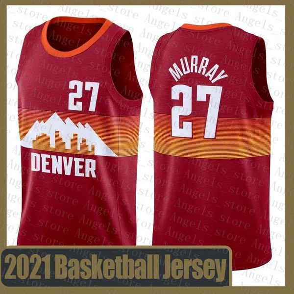 

jamal 27 murray denver nuggets new basketball jersey 2020 2021 new luka tyler 14 herro 77 doncic damian 0 lillard devin 1 booker, Black;red