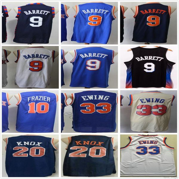 

retro vintage classic patrick 33 ewing walt 10 frazier basketball jersey blue white wholesale ncaa rj 9 barrett kevin 20 knox jerseys, Black;red