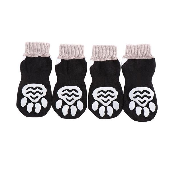 

anti slip bottom dog socks sweet and soft black knitted print pet puppy shoes for small middle large dog