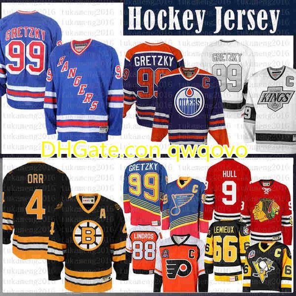 

men wayne gretzky st. louis new blues york rangers edmonton oilers ccm 4 bobby orr boston bruins heroes of los hockey angeles kings jersey, Black;red