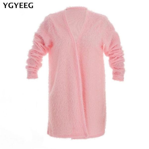 

ygyeeg women coat winter long sleeve oversized loose knitted cardigan outwear coats new fashion women clothes pink ladies jacket, Black;brown