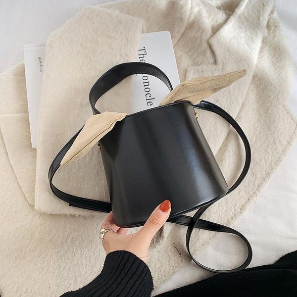 

cross body fashion small bucket bag ladies shoulder casual messenger mini handbag solid color mobile phone