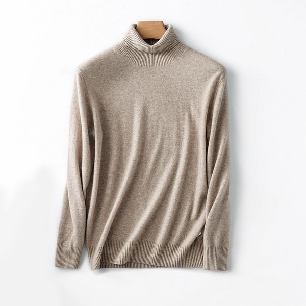 

2021 новый высокий мужской цель 100% козы свитер базовый цвет разворотный воротник пуловеры кашемировые прыжки christma горячие продажи cw70, White;black