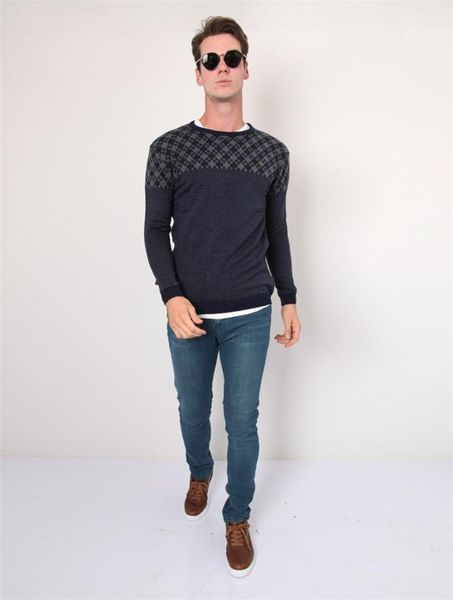 

bike collar decorated navy blue men 's sweater, White;black