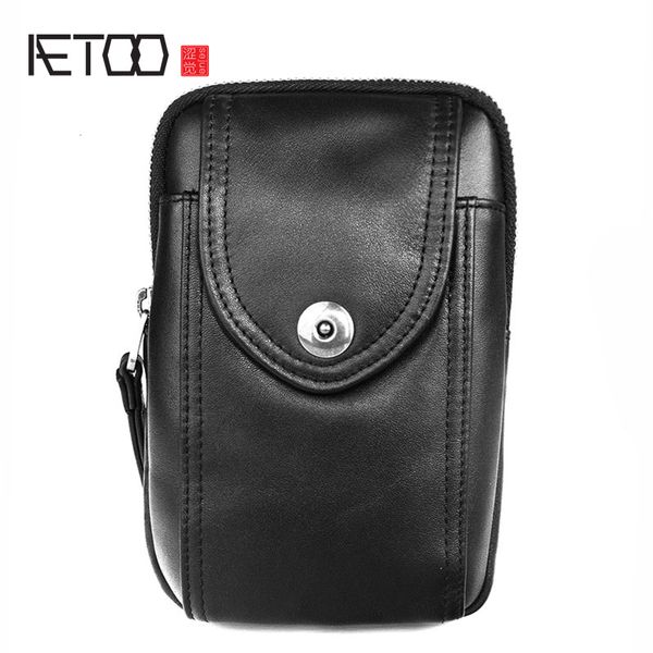 

hbp aetoo men's leather belt bag, small and light casual men's bag, fashionable first layer leather belt bag
