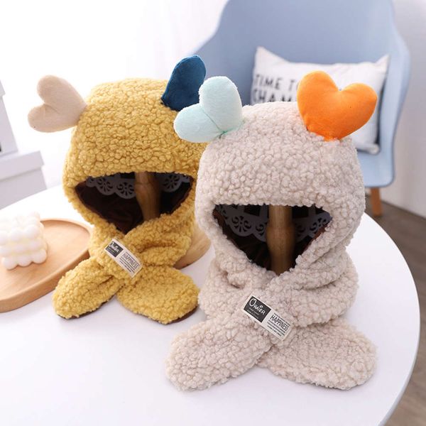 

love plush children's new cute hat baby in winter kgua, Red;brown