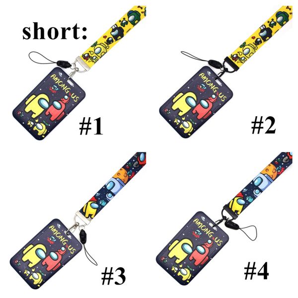 

game among us id card holder with lanyard chest hang rope anti-lost lanyard credit card holders wristlet wallets badge holder e113002