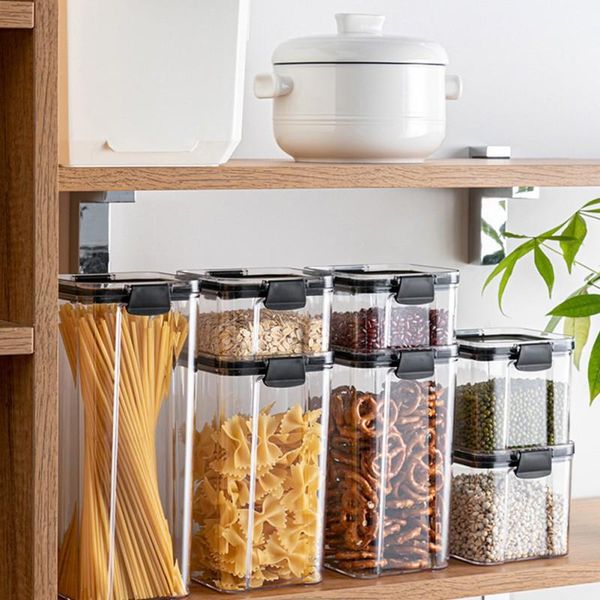

airtight pantry & kitchen storage containers square plastic containers with lids stackable with locking clips