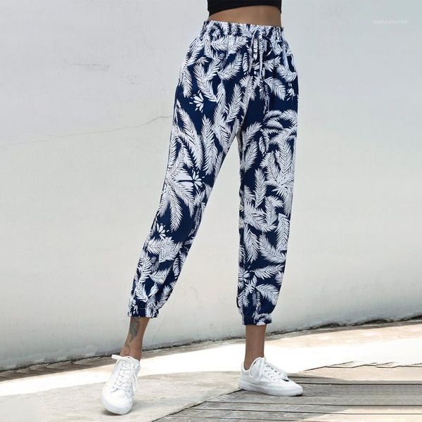 

women's pants & capris sweatpants women baggy leaf print spring wide leg sweat oversized joggers streetwear high waisted trousers#31, Black;white