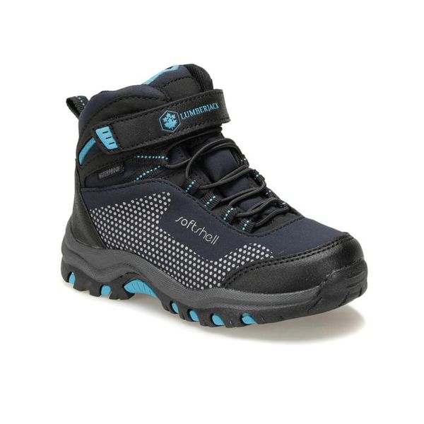 

boots flo fuller hi 9pr navy blue male child outdoor lumberjack, Black;grey