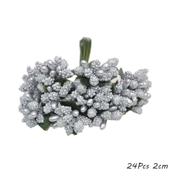 

mix silver artificial flowers cherry stamens berries bundle diy christmas wedding cake gift box wreaths decoration wmtnxs dh_niceshop